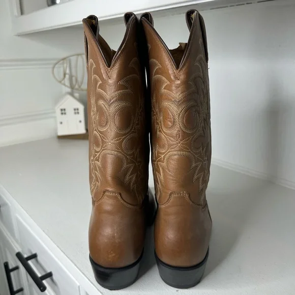 **SOLD**Tony Lama Men’s 10D Tan Leather Cowboy Boots Western Classic Handmade - Picture 5 of 9